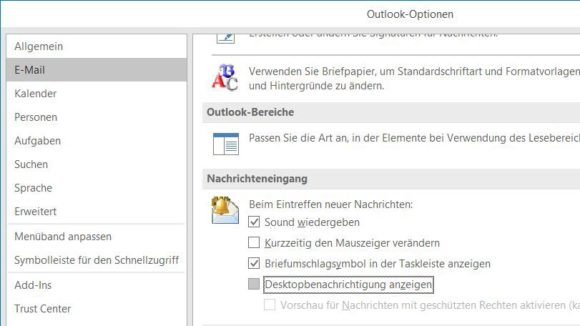 Disattivazione delle notifiche e-mail Outlook