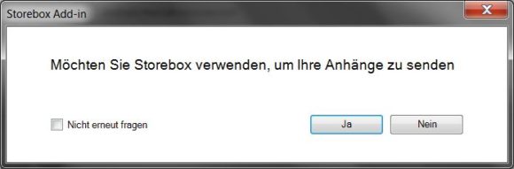 Invio dell’allegato Storebox Outlook come link