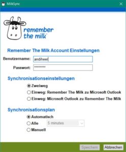 «MilkSync» gleicht Aufgaben zwischen Outlook und RTM ab.
