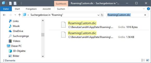 Microsoft Office Benutzerwörterbuch