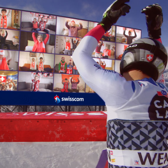 ski-fan.ch: Your fan video on the screen in the finish area